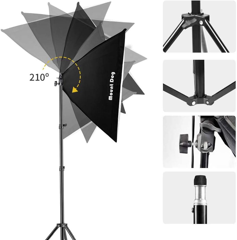 LED Softbox Photography Lighting Kit with 20"X28" Reflector and 80W 6500K Corn Light Bulbs Pack of 2 N356
