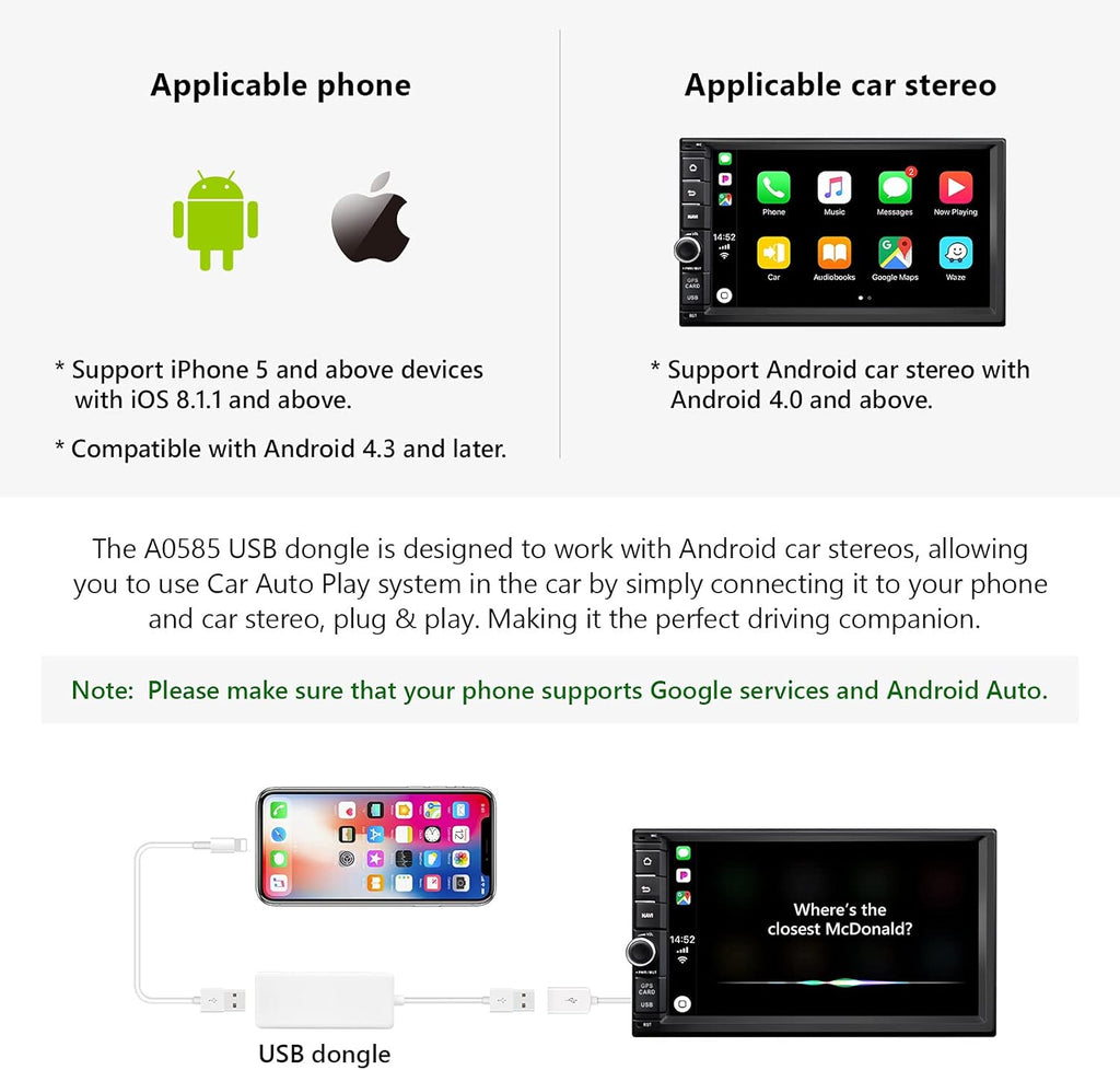 USB Dongle for Android Auto and Car Play Car Radio A1166