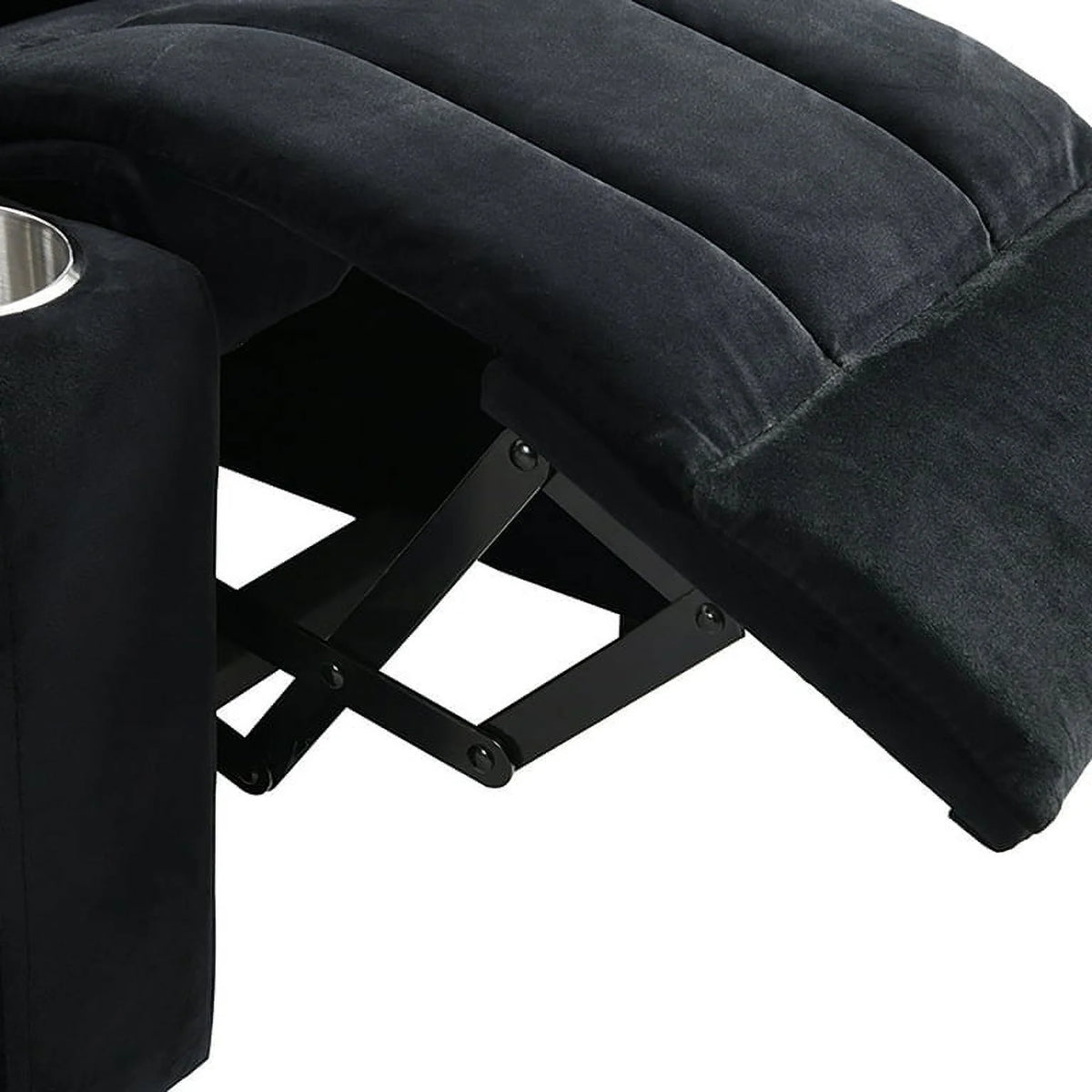 Kids Velvet Recliner Chair with Cup Holder and Footrest J3605