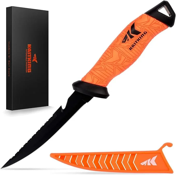 Fillet Knife and Bait Knife, Stainless-Steel Blade, Non-Slip Handles with Sheath R949153