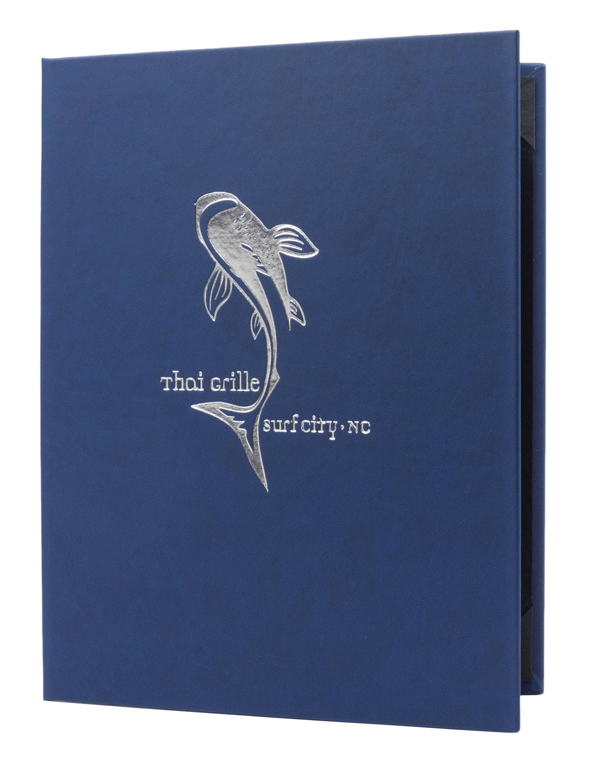 Dark Blue Plush Casebound Menu, 8 x 14 J284