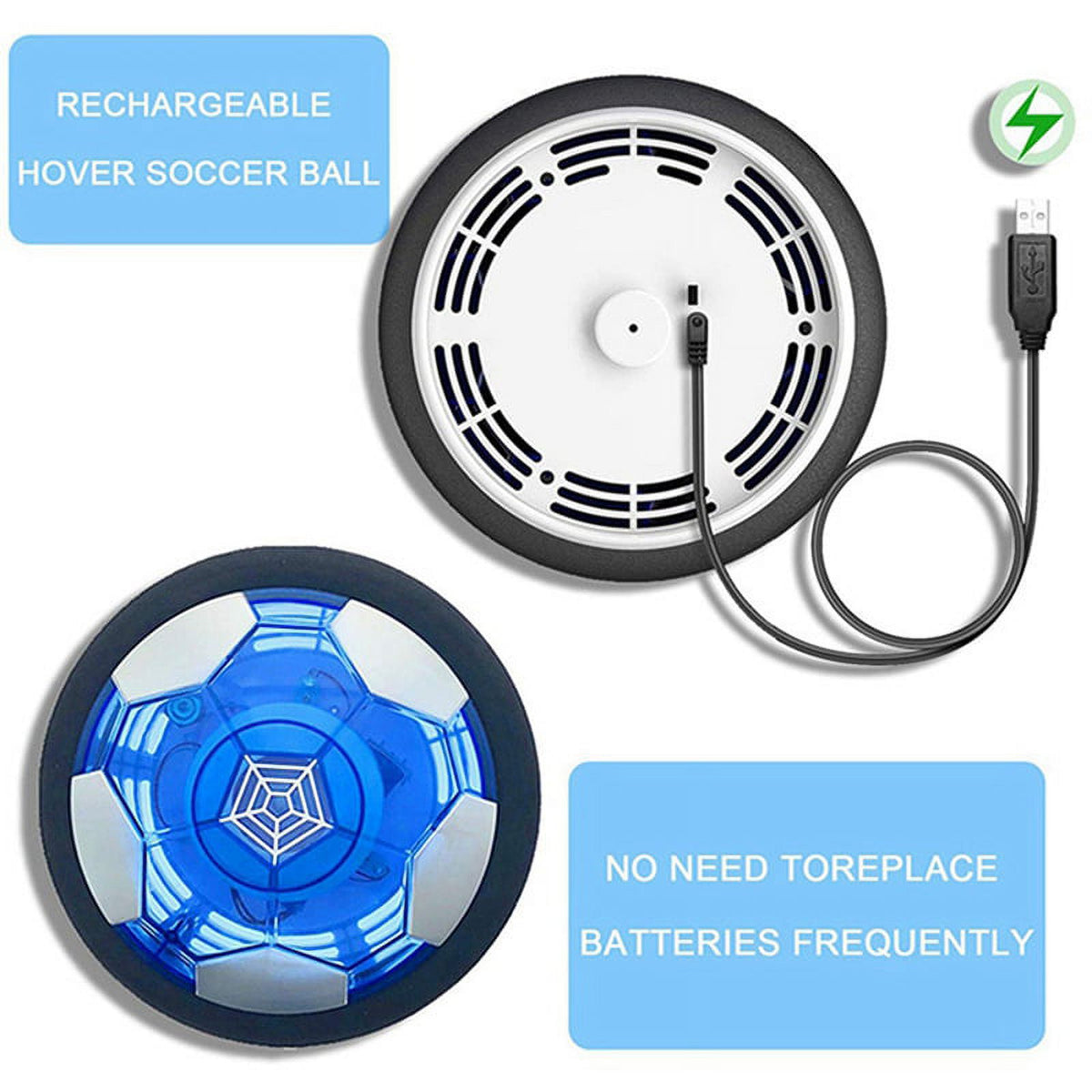 LED Hover Soccer Ball USB Charging Electric Air Cushion Indoor Toy H501008