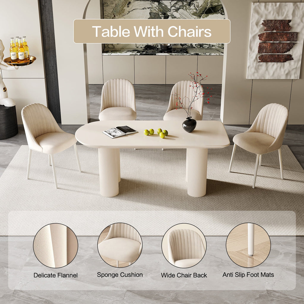 70.86'' Oval White Dining Table E733
