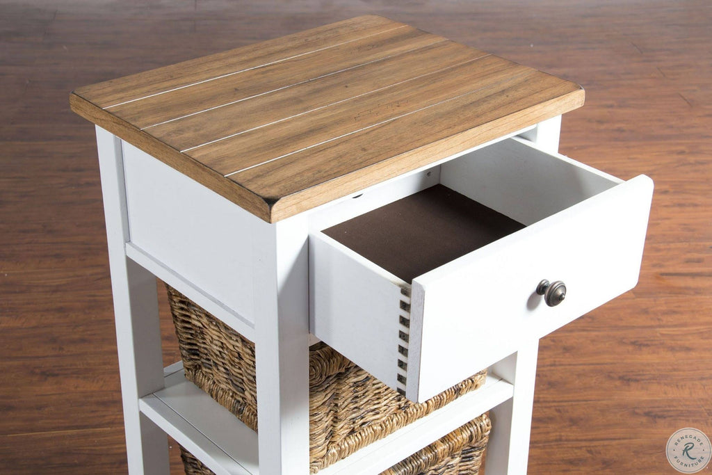 White & Natural Storage Rack S812