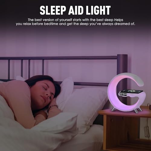 White Smart LED Table Lamp with Wireless Charger O397897