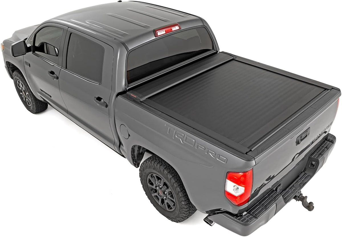 Retractable Truck Bed Tonneau Cover for Toyota Tundra (2007-2021) - Fits 5'7" (66.7") Bed, Weatherproof Bed Cover I6210