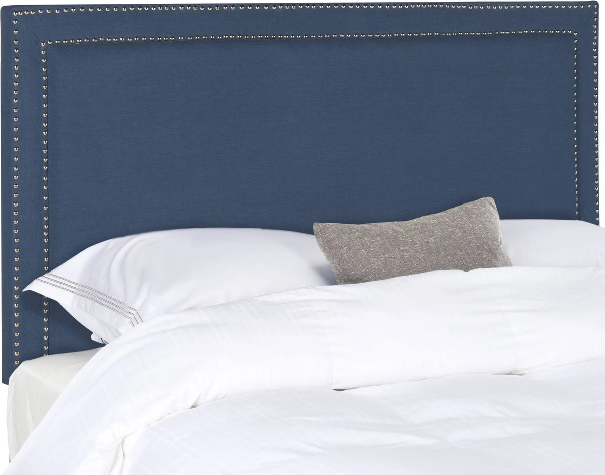 Navy Full Headboard with Silver Nail Head L306134