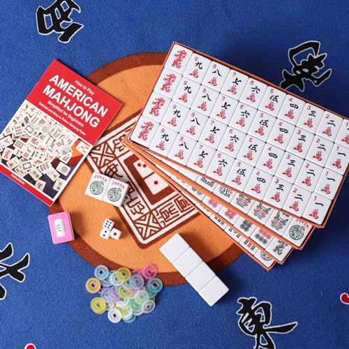 Mahjong Tile Set with 166 Numbered Ivory Tiles L985