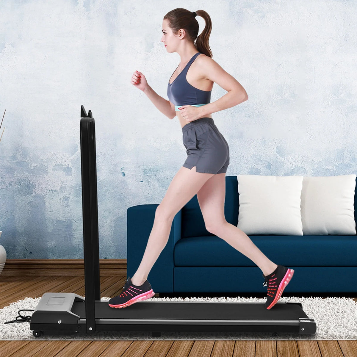 2 In 1 Foldable Small Electric Treadmill C8770