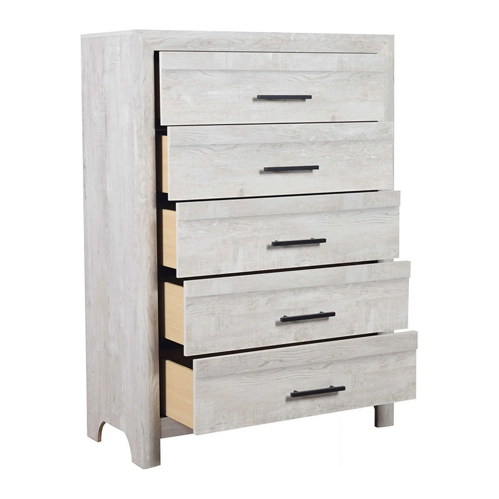 Gray 5-Drawer Wood Chest B913022