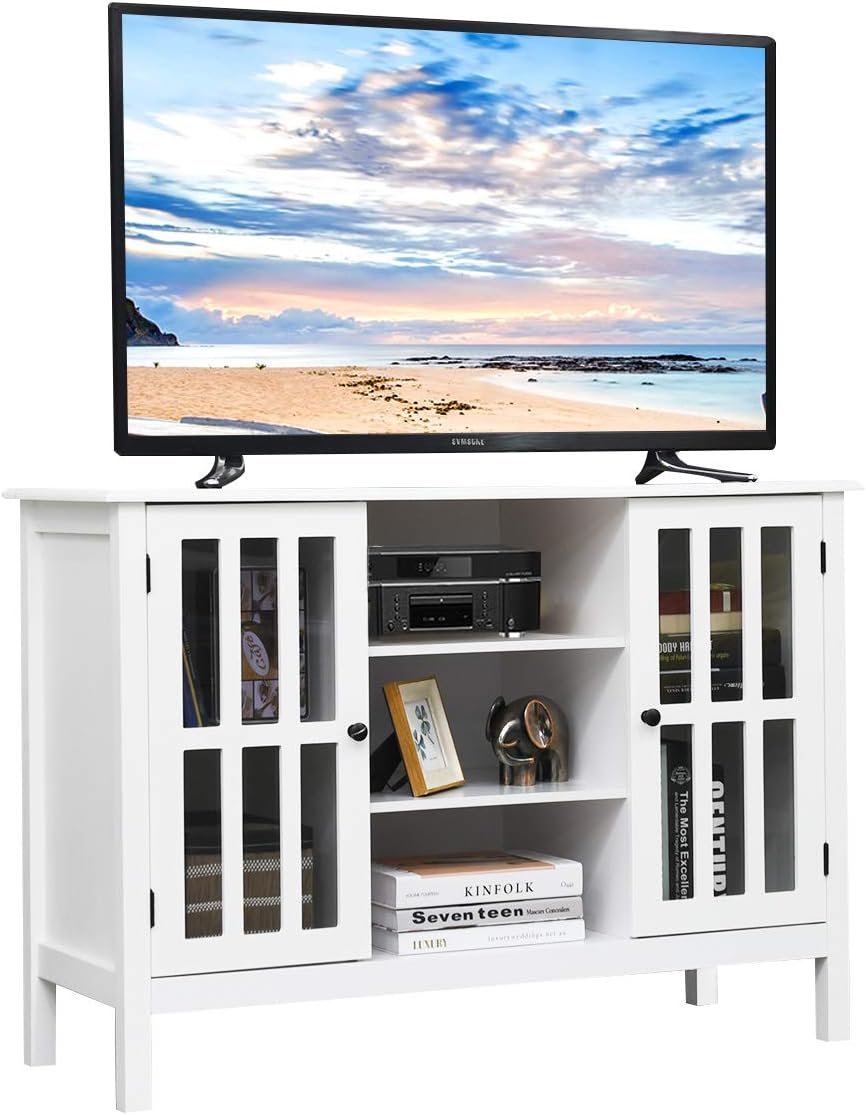 Grey Wood TV Stand Cabinet V322966