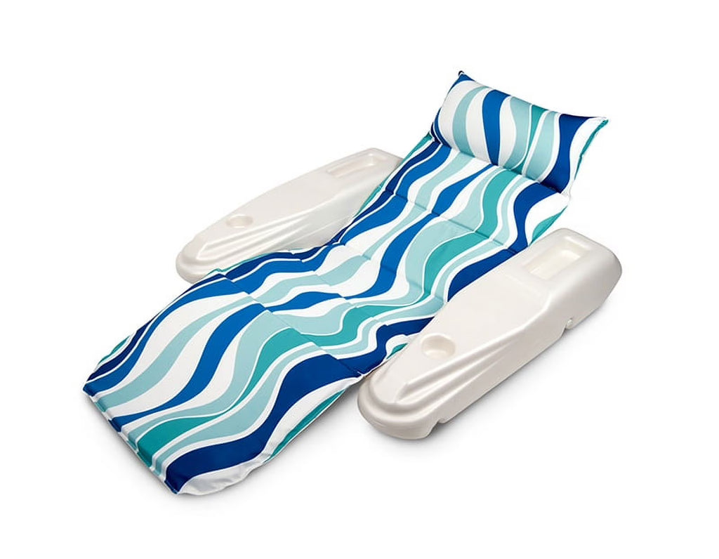 Blue Adjustable 1-Person Floating Pool Chaise Lounge H8652