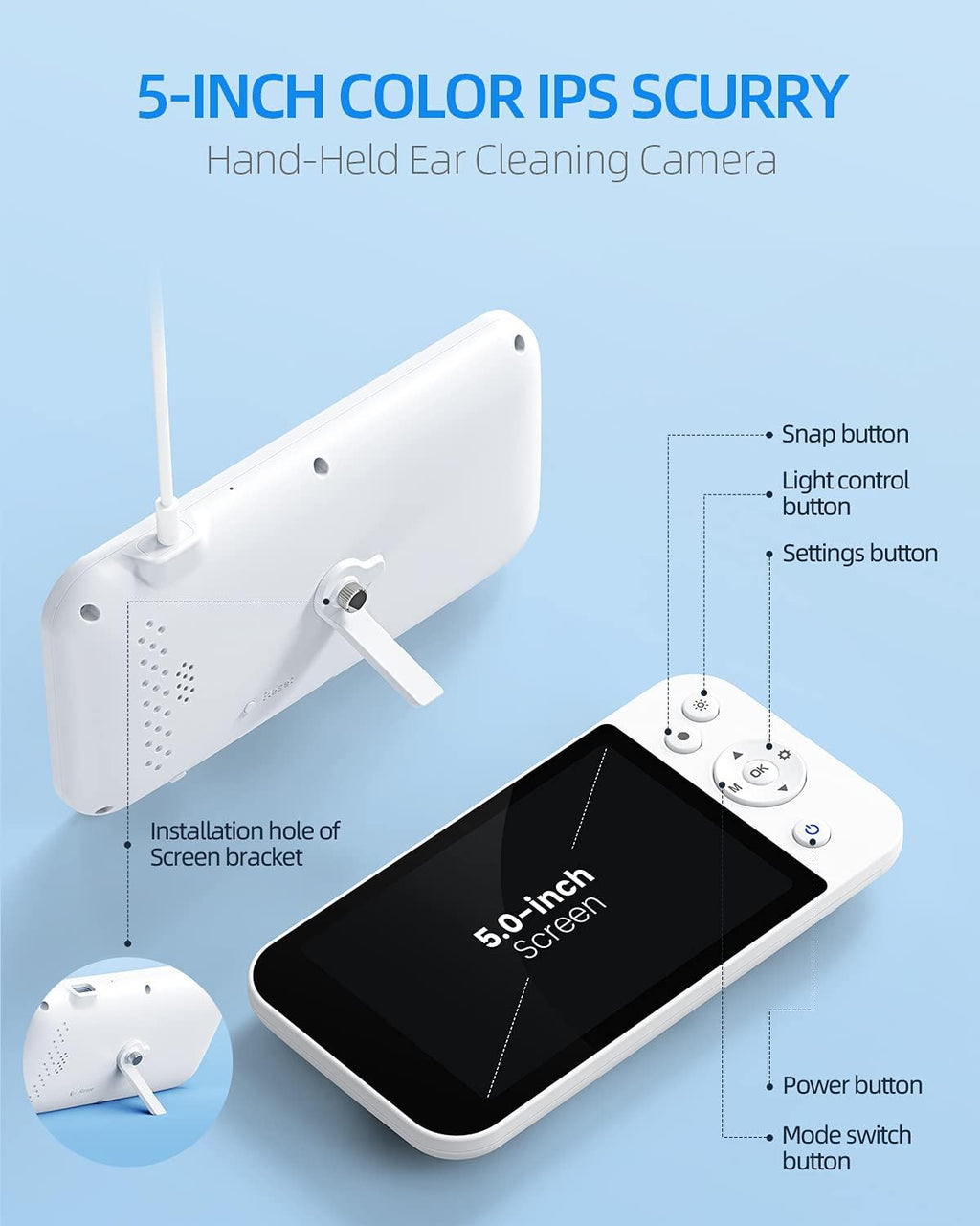 Ear Wax Removal Tool with 5 Inches Screen and Light Z31141