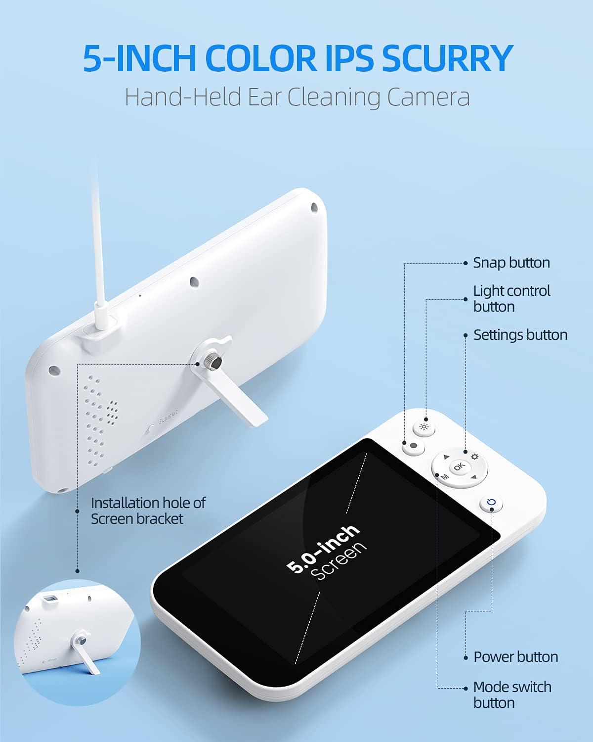Ear Wax Removal Tool with 5 Inches Screen and Light Z31141