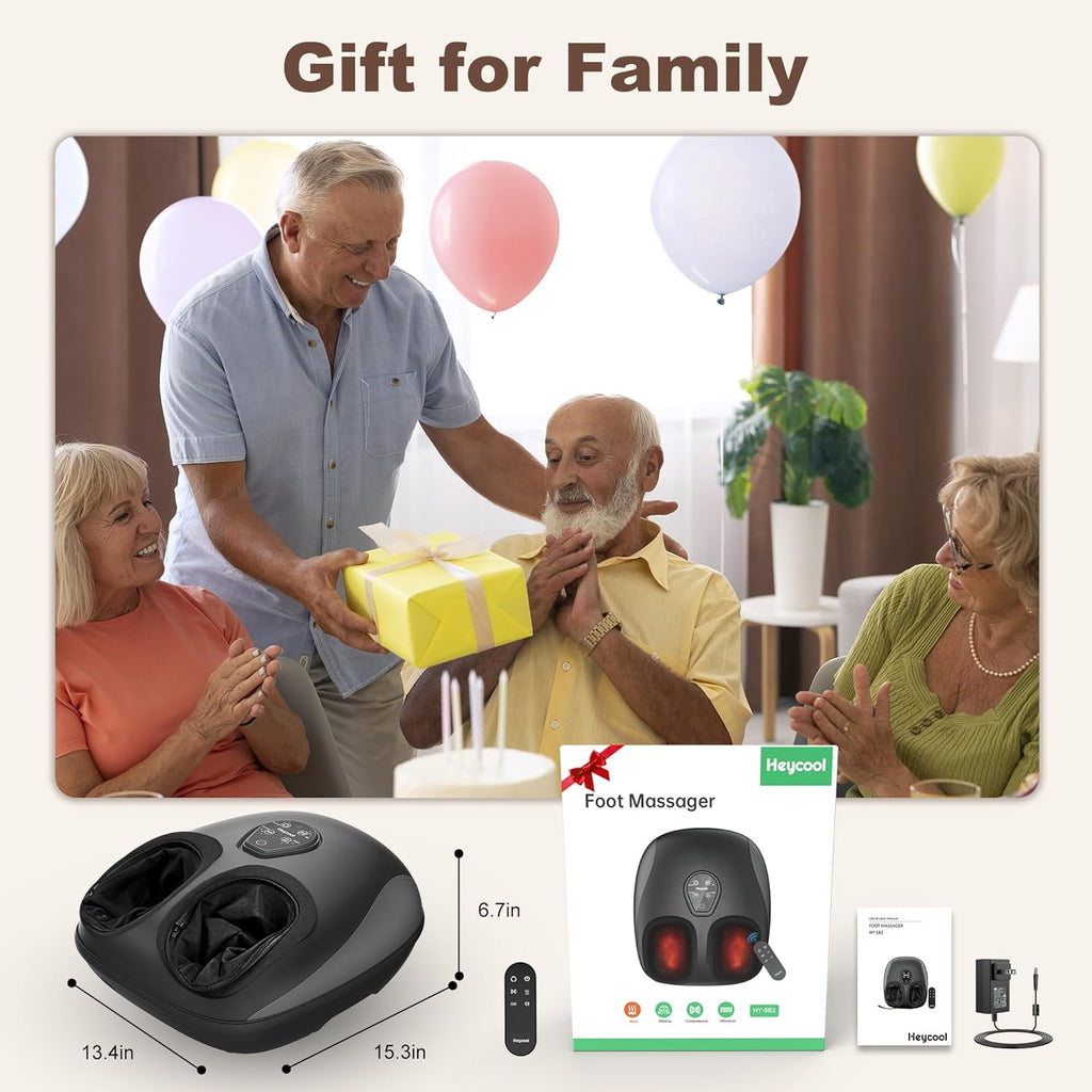 Electric Foot Massager with Heat, Deep Kneading, Compression, Vibration, Remote Control P91959