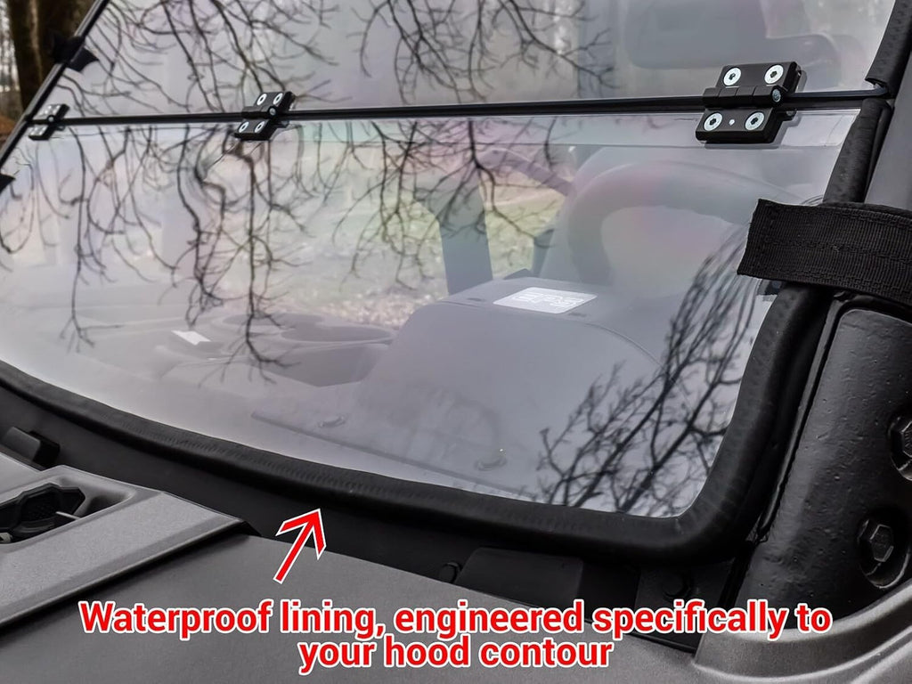 Scratch Resistant Flip / Fold Down 2-in-1 Windshield for Polaris Ranger XP 1000, 1/4 Thick Polycarbonate F1337