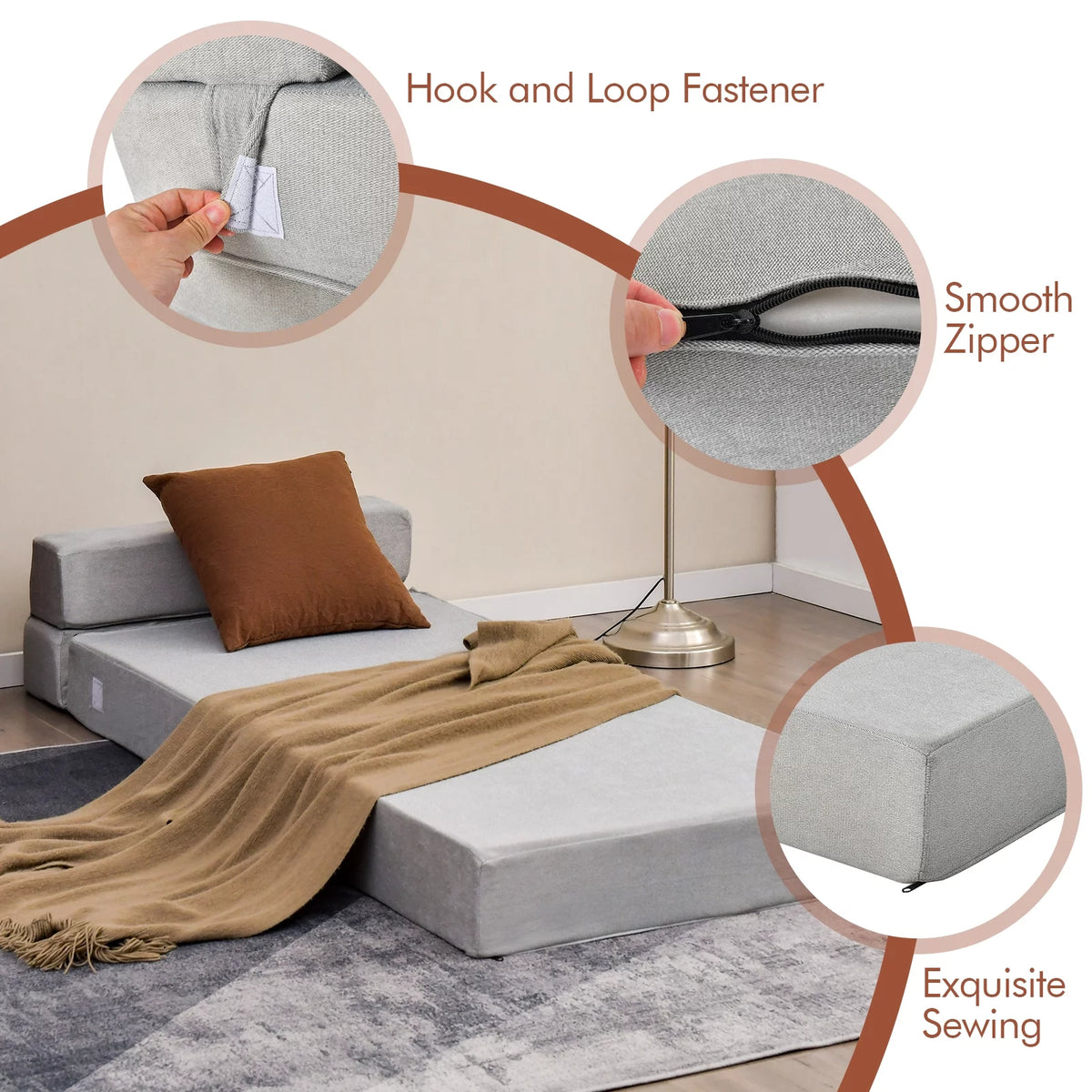 Grey Convertible Sleeper Chair I664494