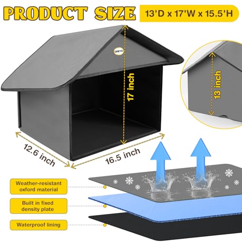 Outdoor Cat Feeding Station, Weatherproof, 13”d x 17”w x 15.5'h (Dusty Blue) J759