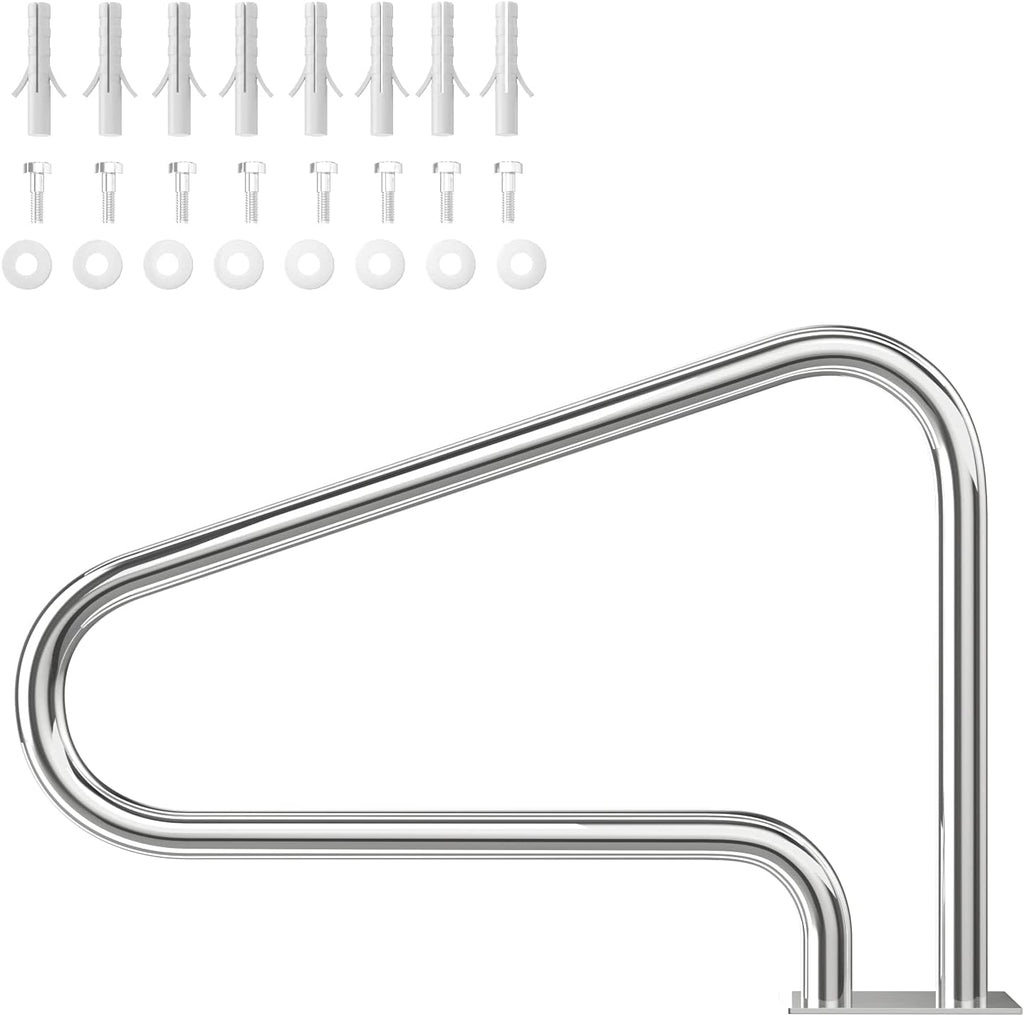 Stainless Steel Pool Hand Rail with Base Plate D1203