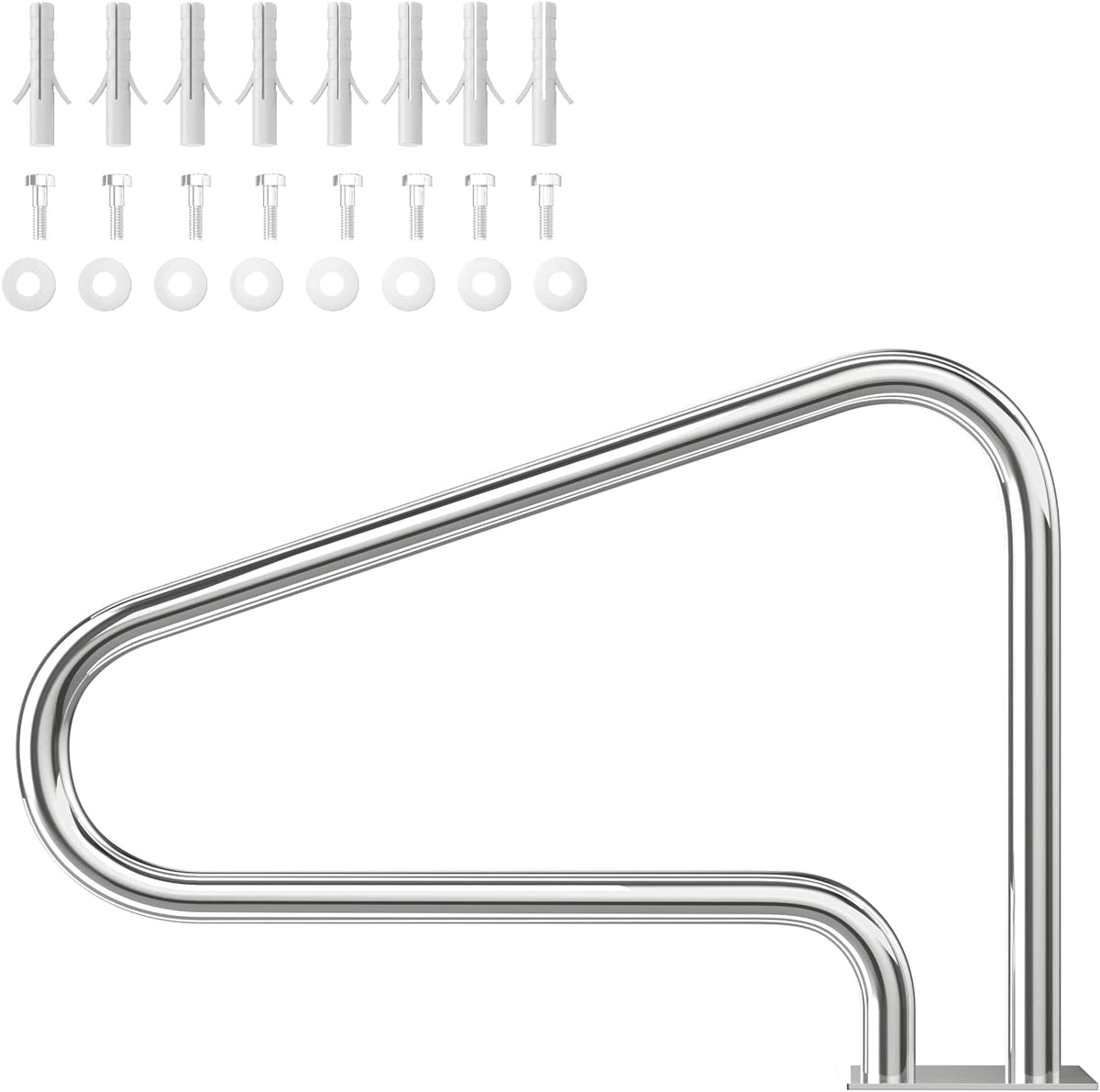 Stainless Steel Pool Hand Rail with Base Plate D1203