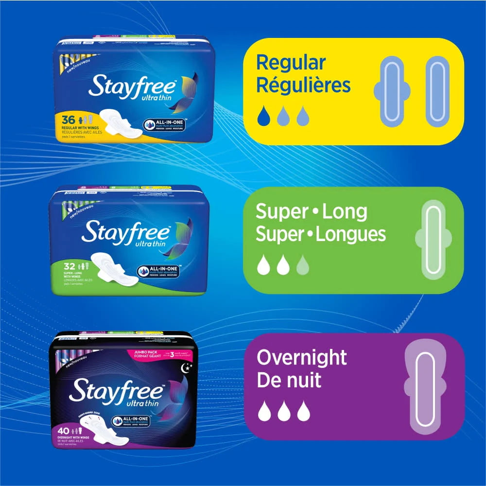 Ultra Thin Overnight Pads With Wings, 40 Ct Q247