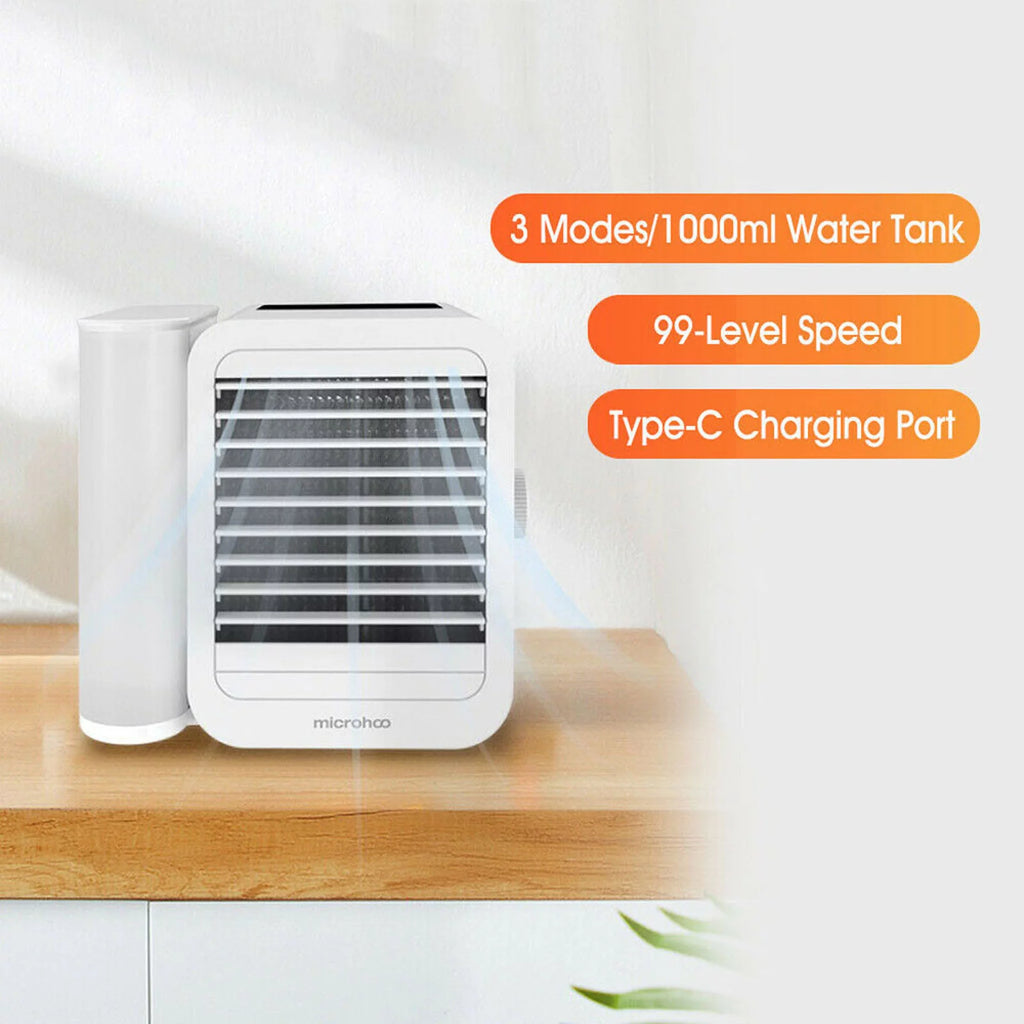 USB Air Conditioner Fan Cooling 1000ml Tank 8 Inch with Clip M40201