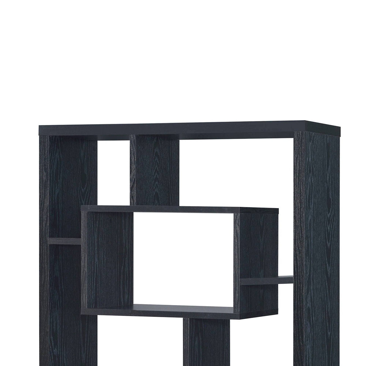 Black Asymmetrical Cube Book Case with Shelves M277