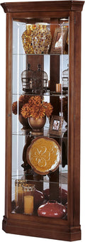 Brown Corner Curio Cabinet with Light R487529