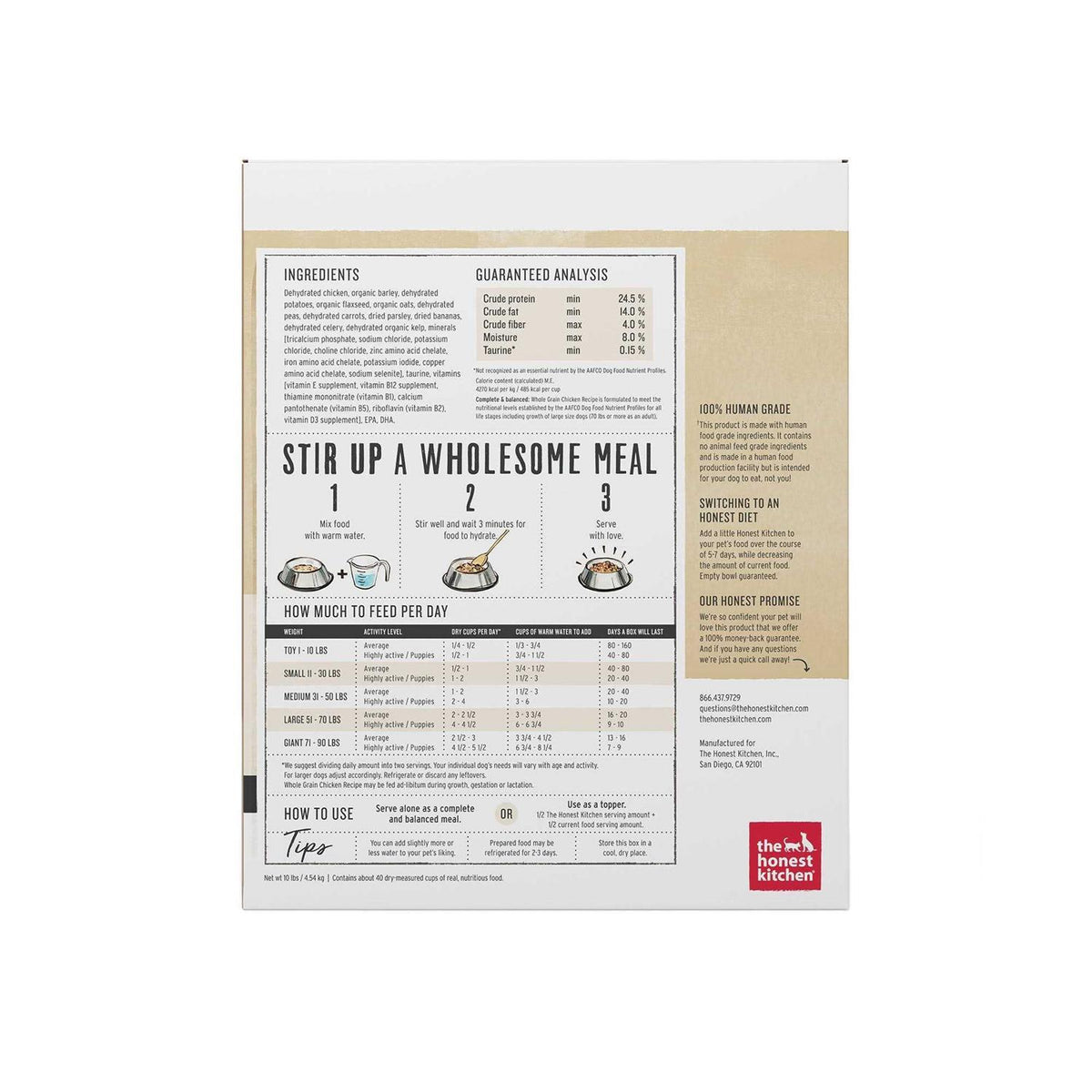 Dehydrated Whole Grain Chicken Dog Food B818