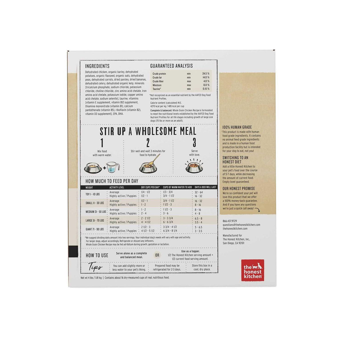 Dehydrated Whole Grain Chicken Dog Food B818
