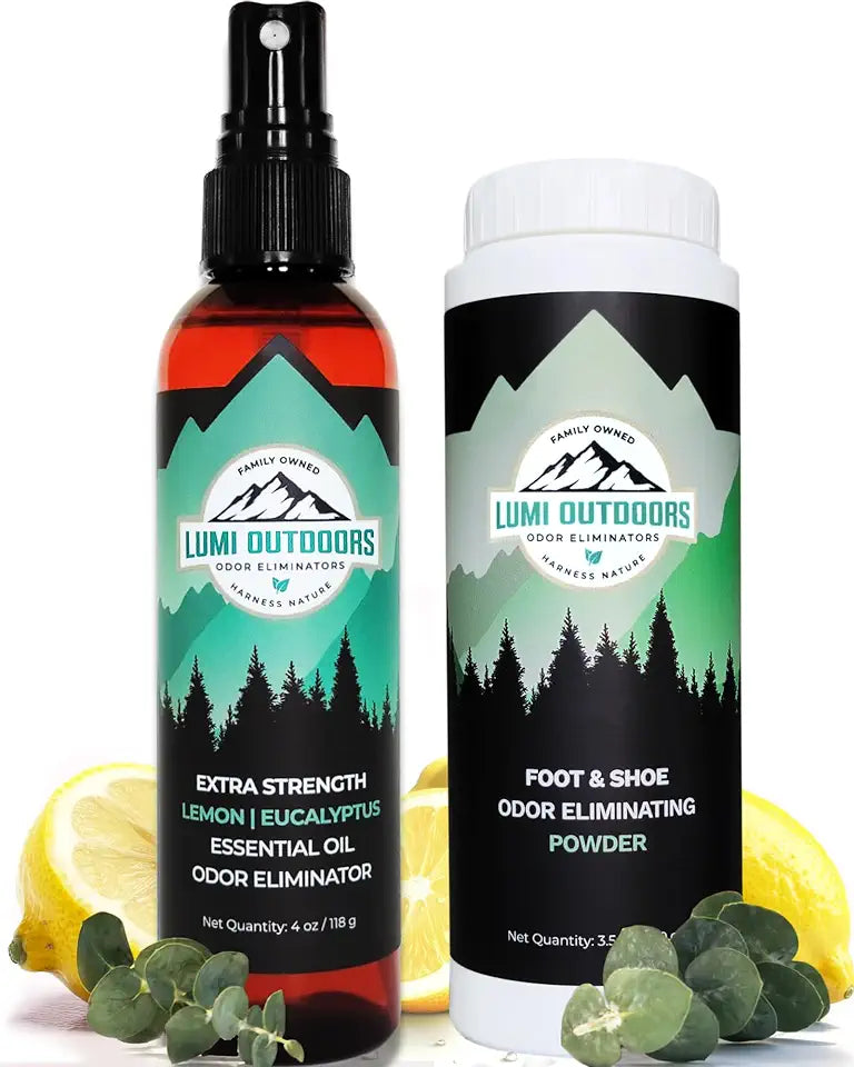 Natural Shoe Deodorizer Spray and Foot Powder Bundle P102705