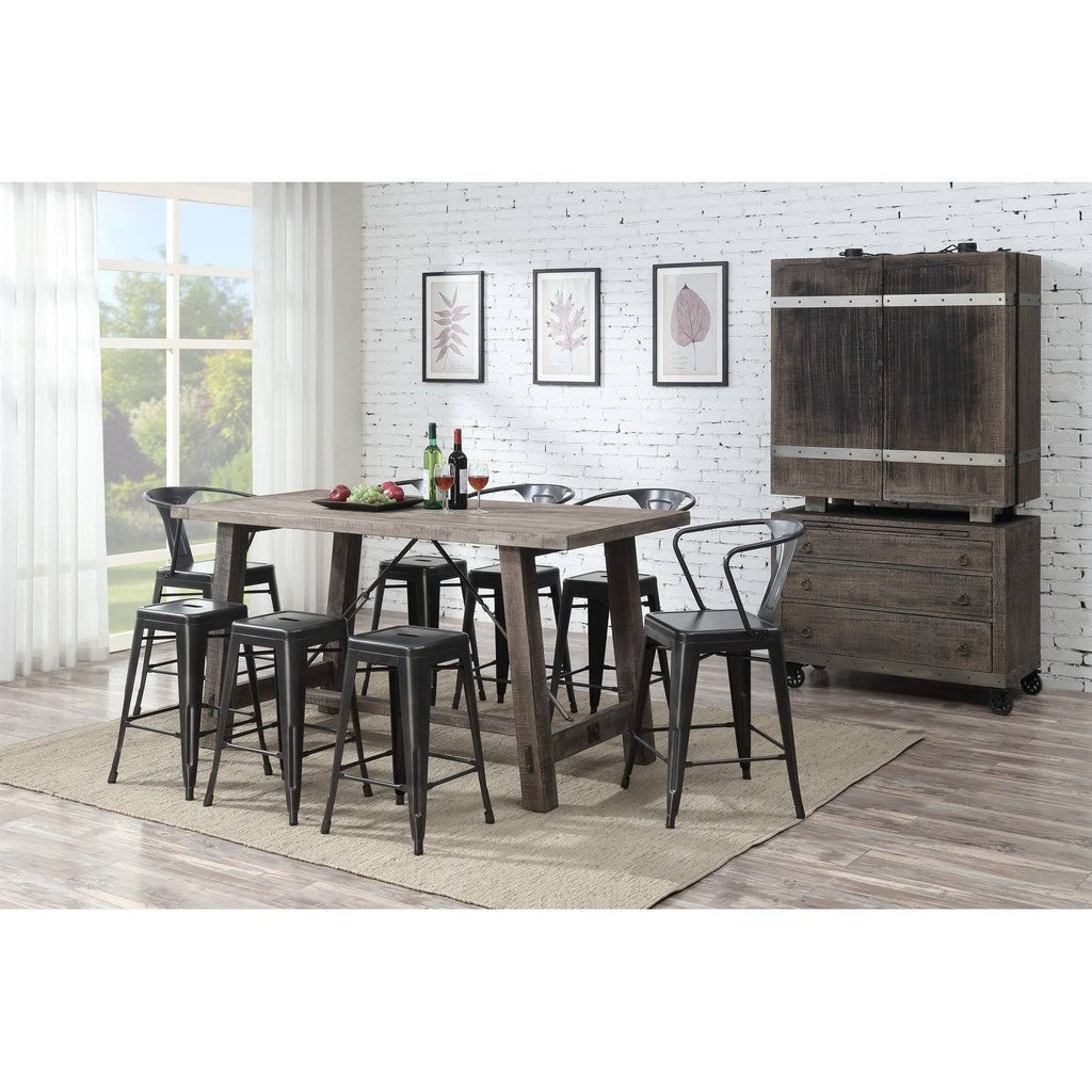Gunmetal Grey 24-Inch Bar Stool Set of 2 H41787