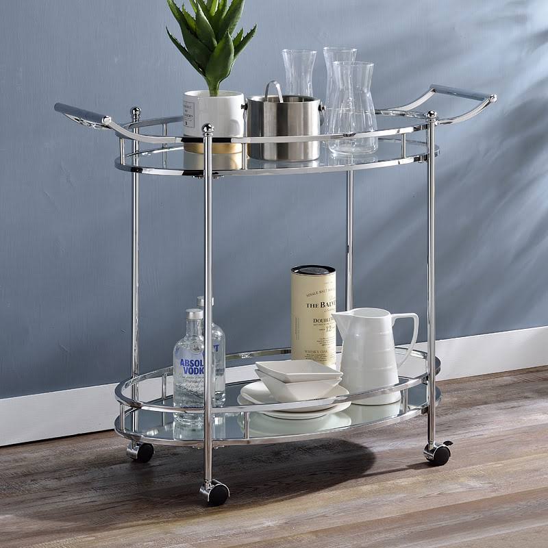 Clear Glass Serving Cart Y716746