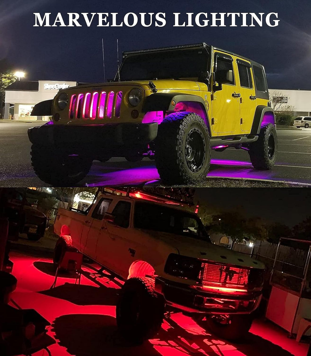 16 Pods RGB LED Rock Lights for Trucks P60610