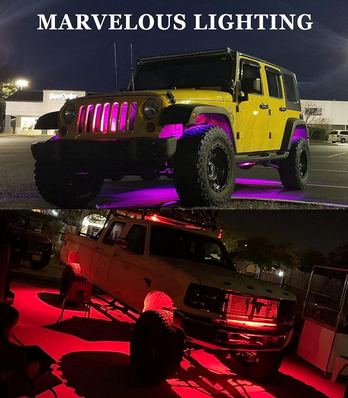 16 Pods RGB LED Rock Lights for Trucks P60610