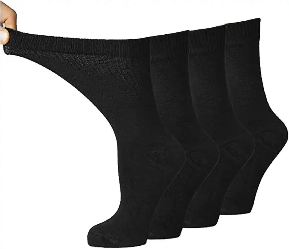 Black 4 Pairs Diabetic Dress Socks U5019