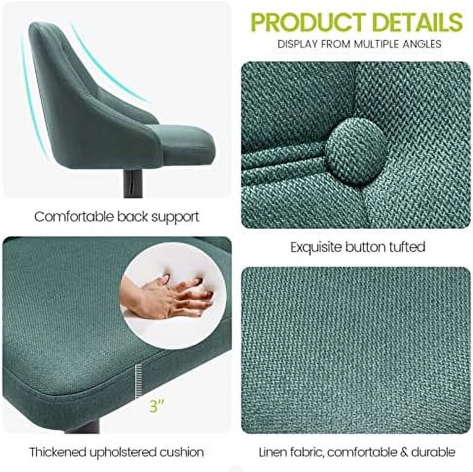 Swivel Fabric Tufted Barstool with Back, Light Grey X981060