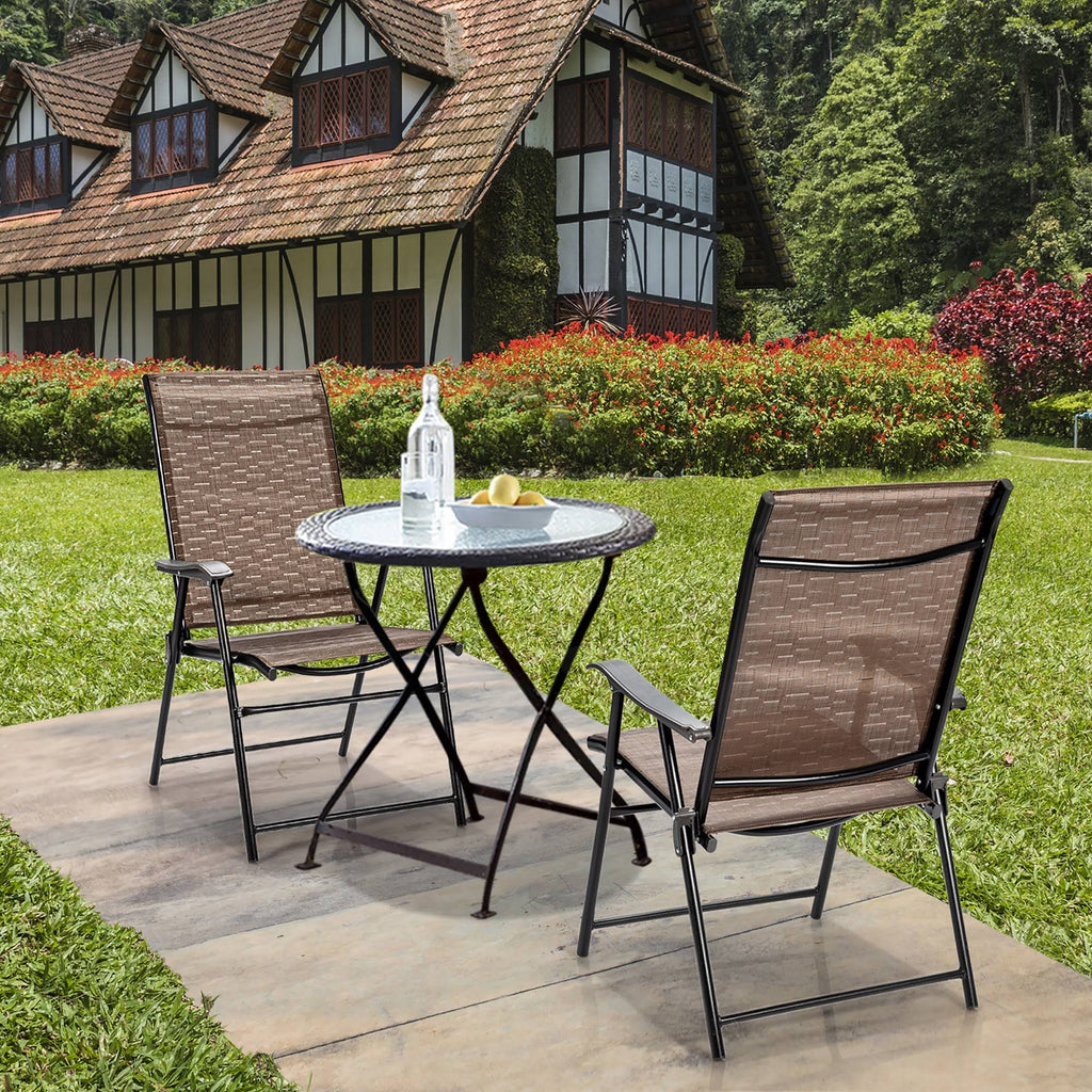 4 Piece Outdoor Patio Folding Chair with Armrest W161924