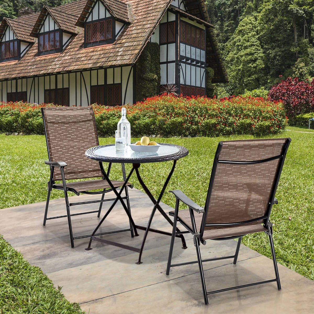 4 Piece Outdoor Patio Folding Chair with Armrest W161924