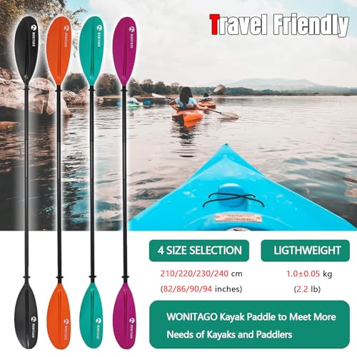 Aluminum Shaft PP Blade Floating Kayak Paddle B149952