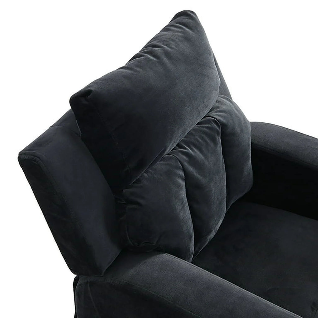 Kids Velvet Recliner Chair with Cup Holder and Footrest J3605