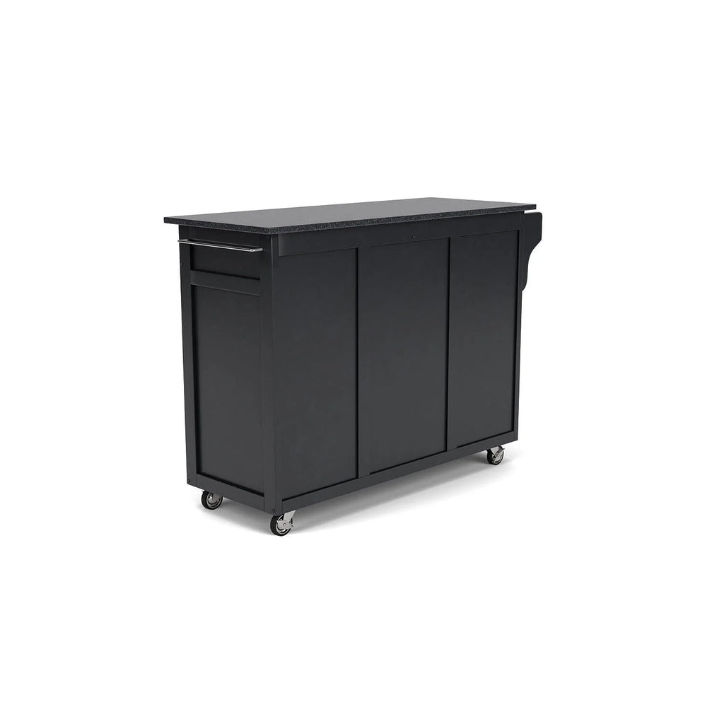 Black Wood Rolling Kitchen Cart R613