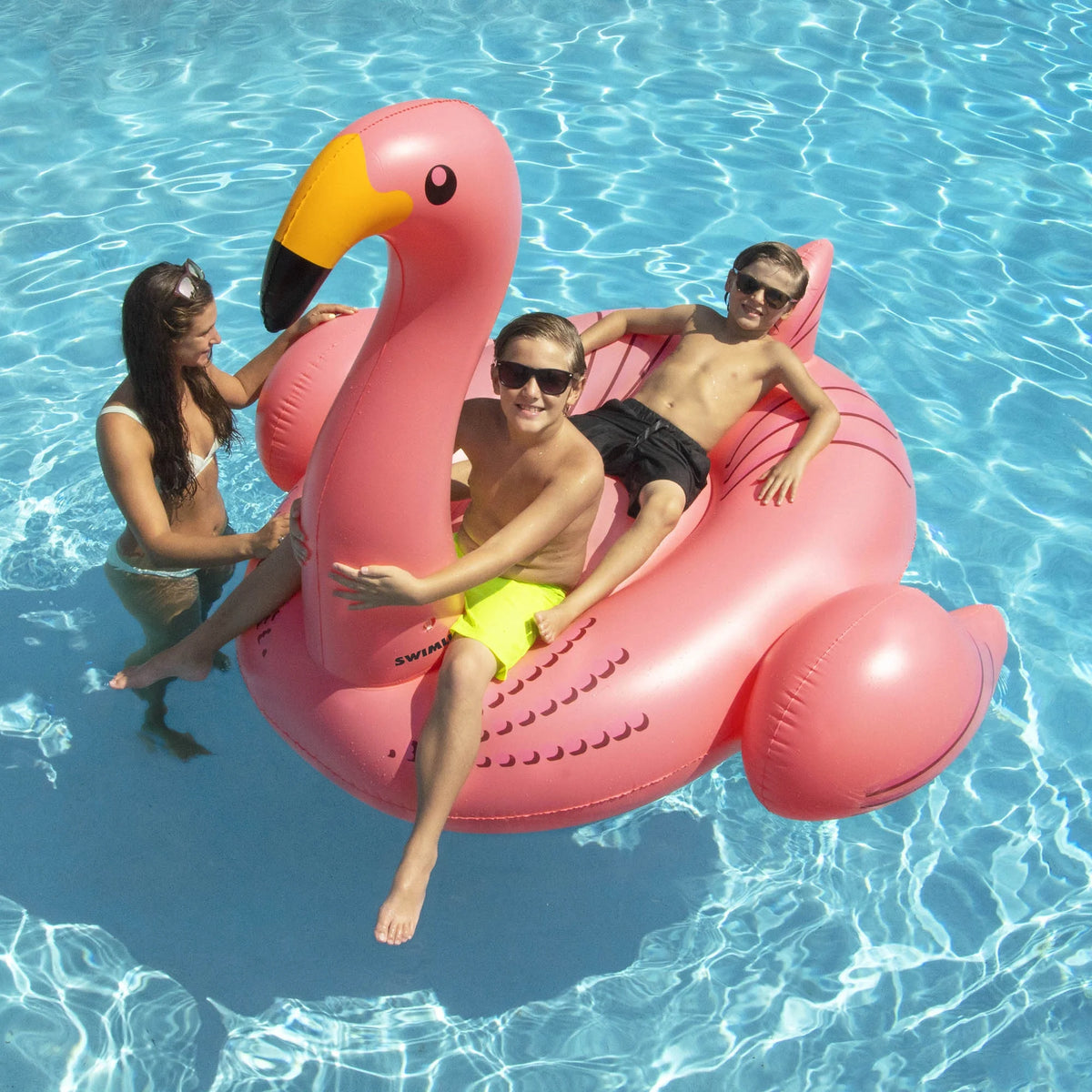 Pink Inflatable Giant Flamingo Pool Float Toy X5944