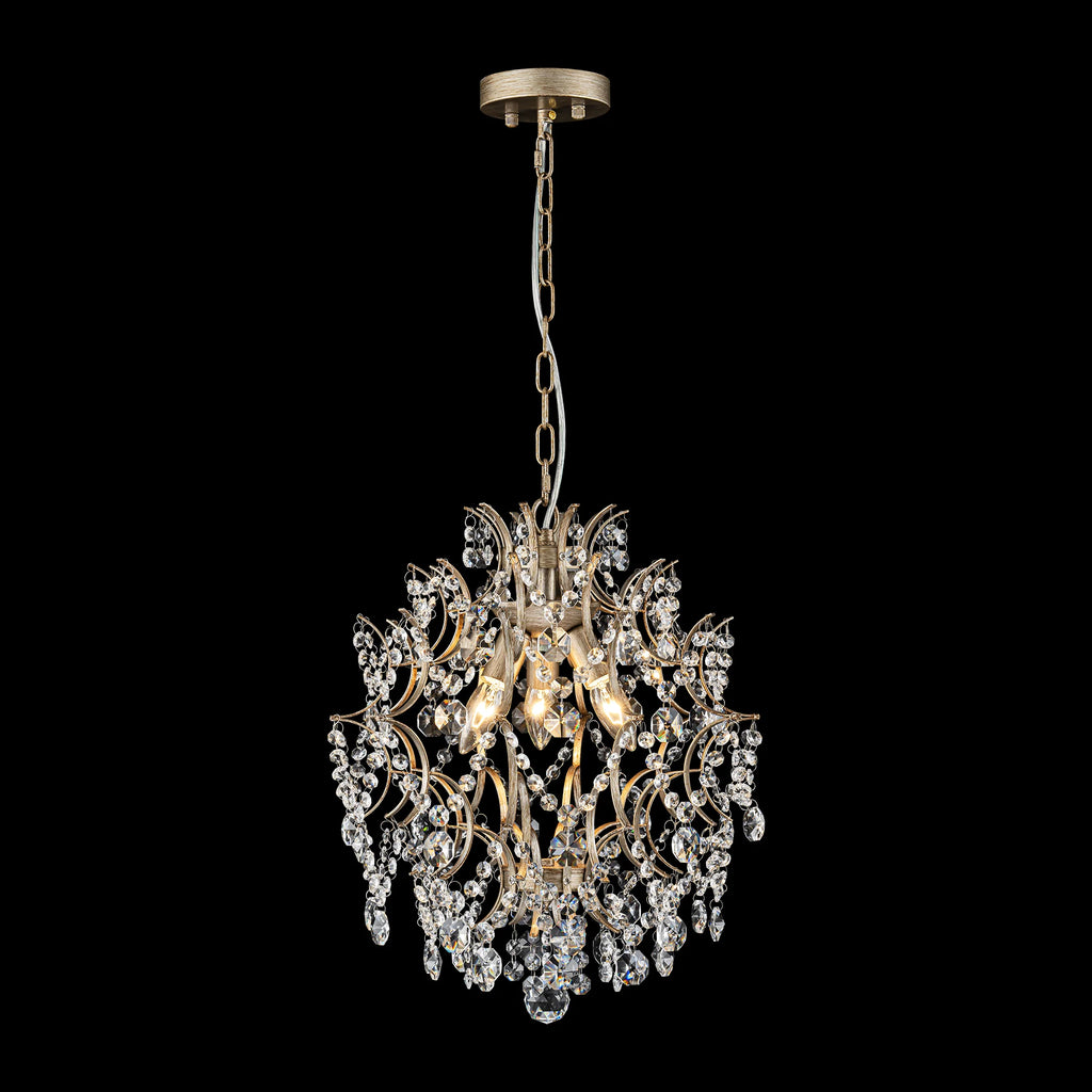 3-Light Tiered Cluster Crystal Beads Chandelier D184748