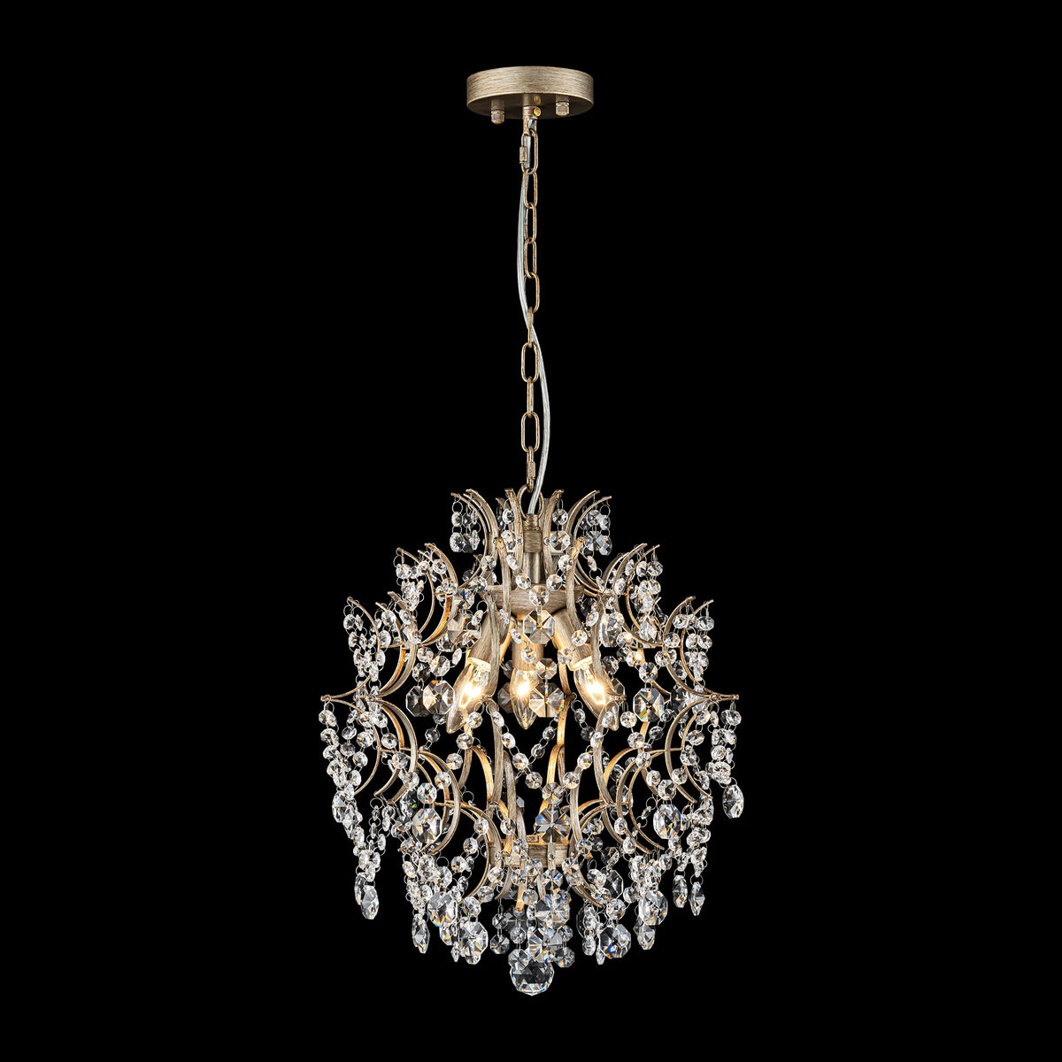 3-Light Tiered Cluster Crystal Beads Chandelier D184748