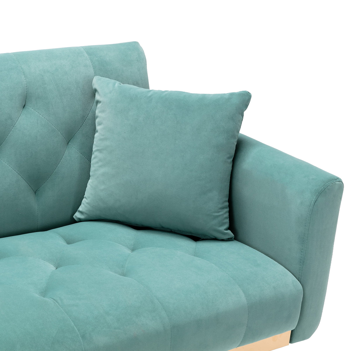 Mint Green Velvet 2-Seater Convertible Sofa Bed Q31751