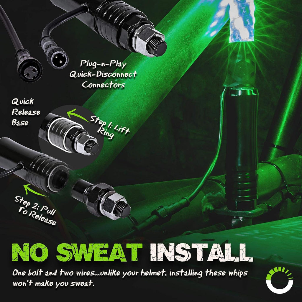 3ft Spiral LED Whip Lights with RF Remote S657041
