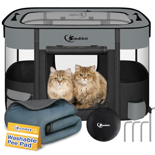 Foldable Dog Playpen with Carrying Case P366502