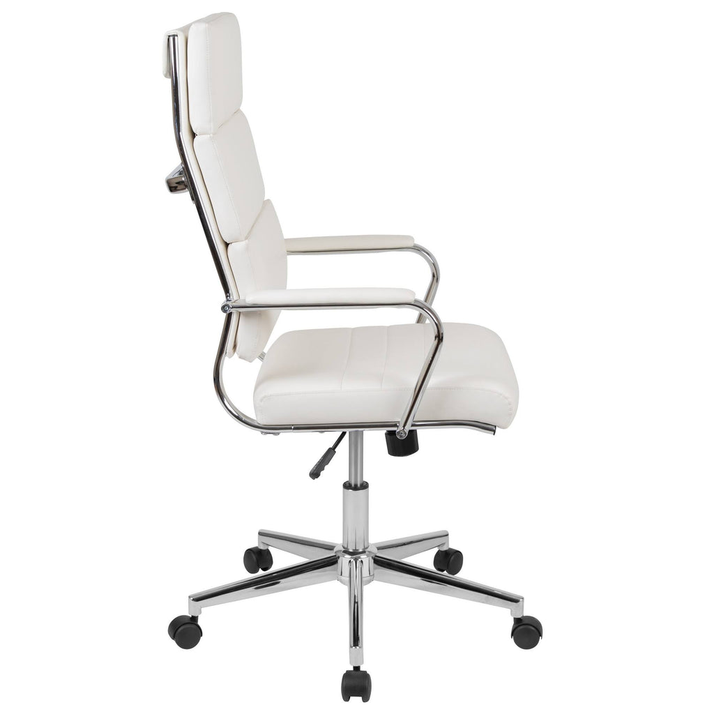 White LeatherSoft High Back Executive Swivel Office Chair H606