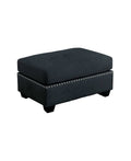 Gray Nailhead Trim Ottoman B61944